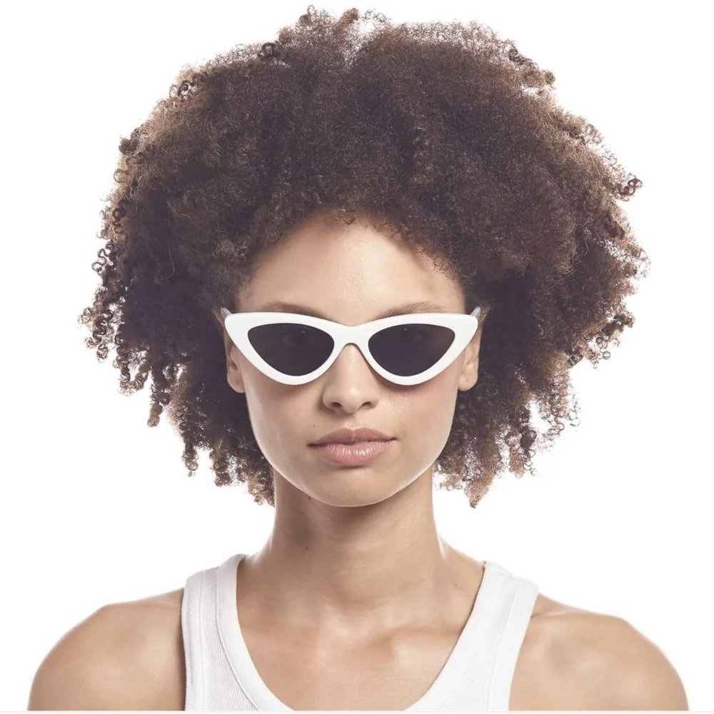 ADAM SELMAN X LE SPECS The Last Lolita Cat Eye Sunglasses in White SZ OS